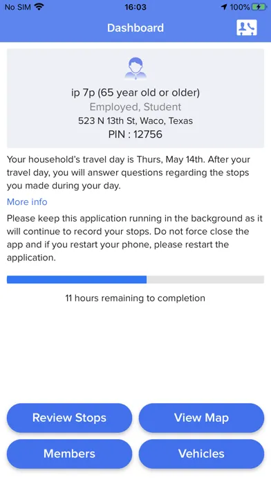 Tangkapan skrin Household Travel Survey