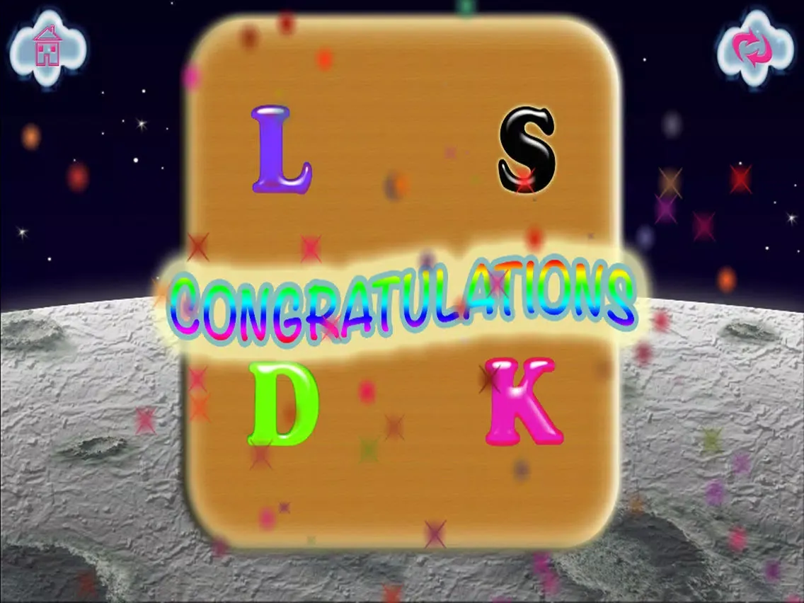 Tangkapan layar Wood Puzzle Letters In Space iPad 
