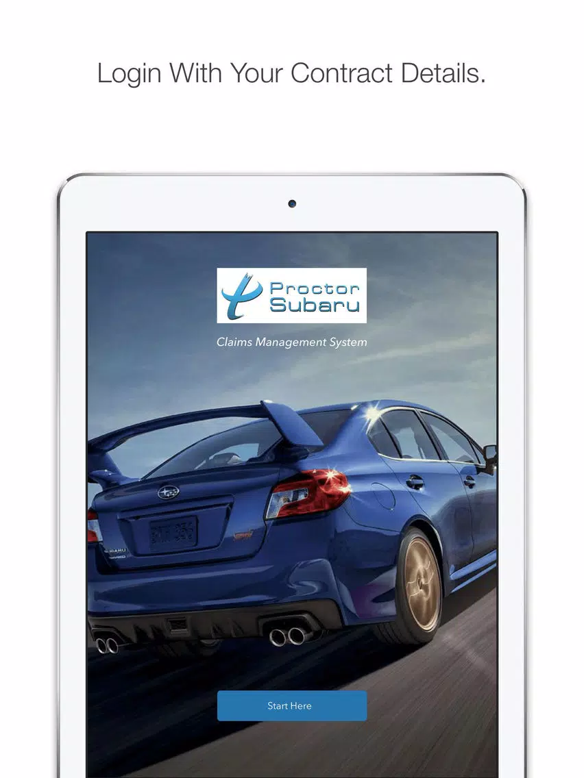 Tangkapan skrin Proctor Subaru Service iPad 