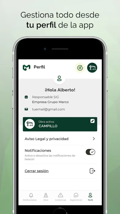 Capturas de pantalla de Marco Infraestructuras Obras