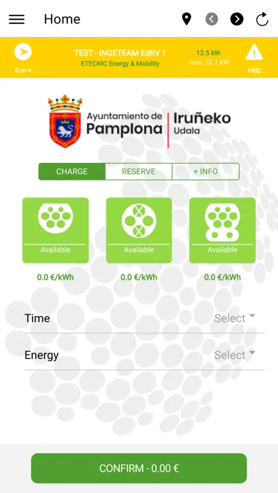 Zrzuty ekranu Pamplona EVCharge