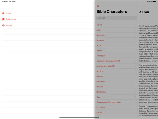 Bible Characters Dictionary iPad  スクリーンショット