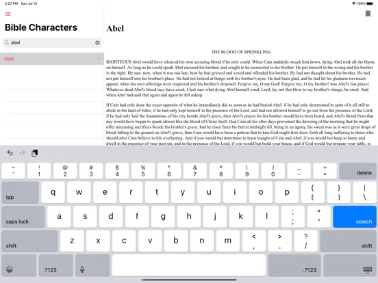 Bible Characters Dictionary iPad  スクリーンショット