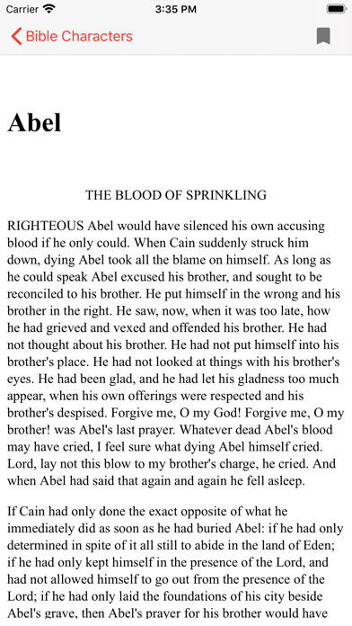 Tangkapan layar Bible Characters Dictionary