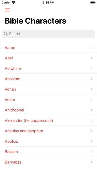 Bible Characters Dictionary スクリーンショット