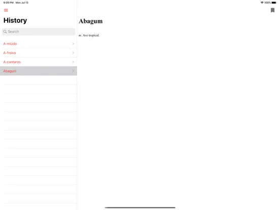 Ảnh chụp màn hình của Dicionário Português Offline iPad 