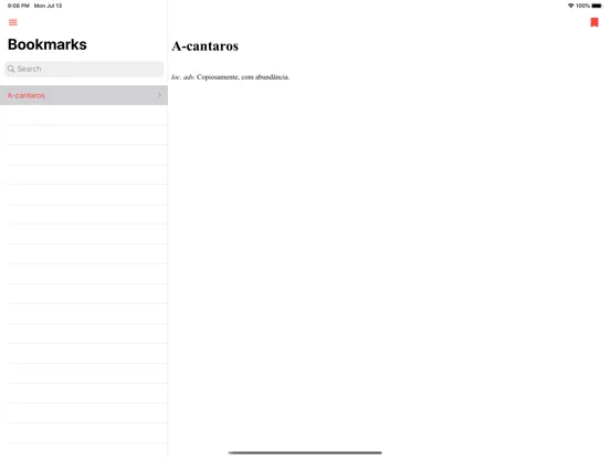 Ảnh chụp màn hình của Dicionário Português Offline iPad 