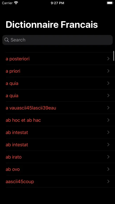 Tangkapan layar Dictionnaire Français