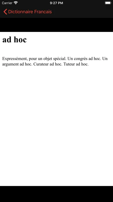 Tangkapan layar Dictionnaire Français