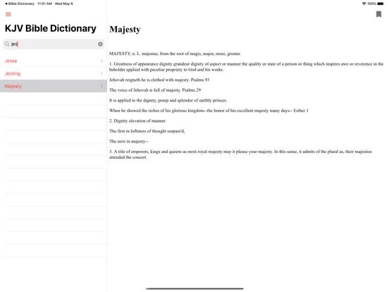 KJV Bible Dictionary:Offline iPad  Screenshots