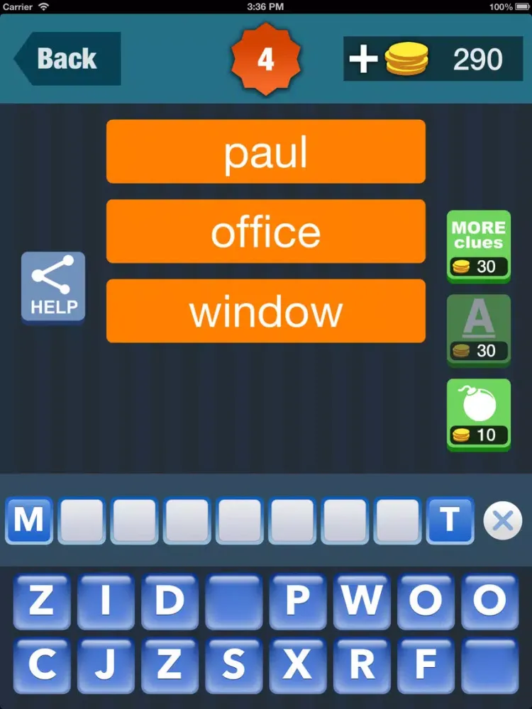 Zrzuty ekranu clues! iPad 