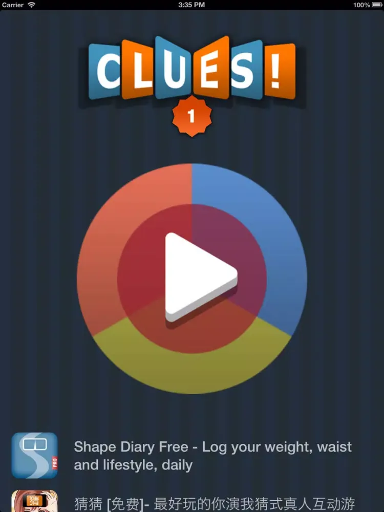 Zrzuty ekranu clues! iPad 