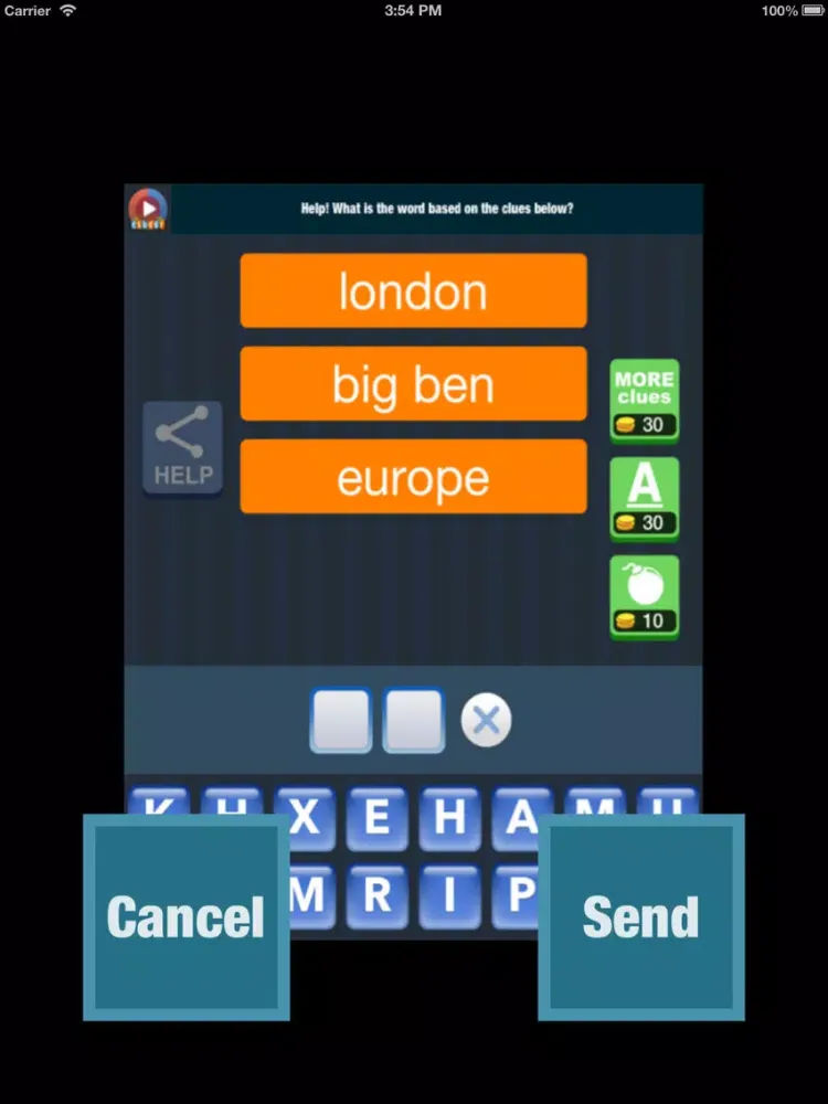 Zrzuty ekranu clues! iPad 