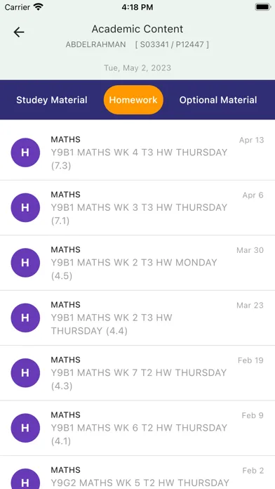 Edison's Parent App Screenshots