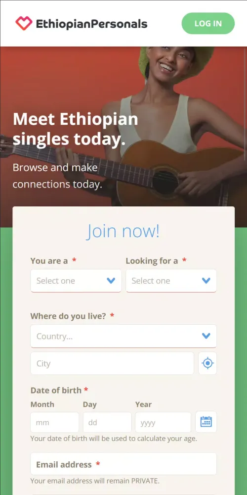 Ethiopian Personals Dating Screenshots