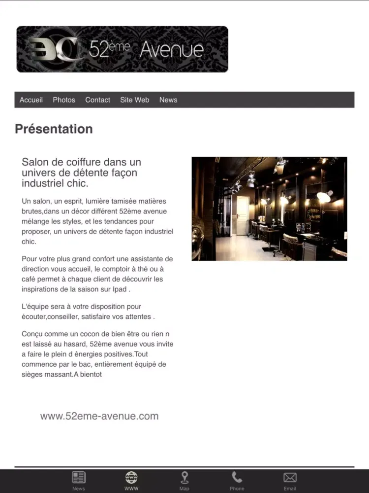 Tangkapan layar Salon 52ème Avenue iPad 