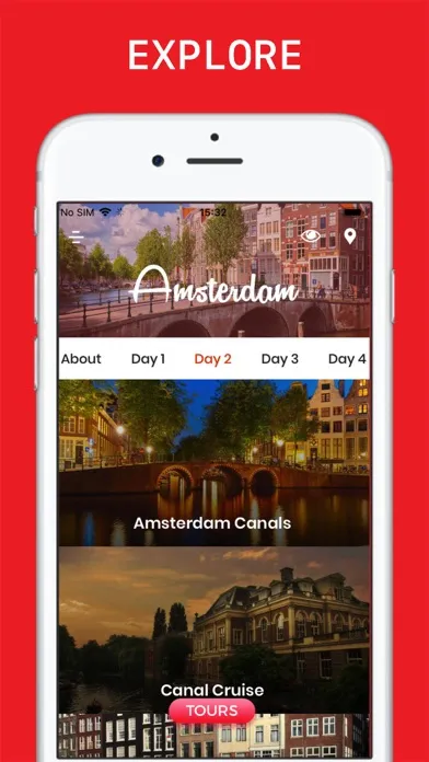 Capturas de tela do Amsterdam Travel Guide & Map .