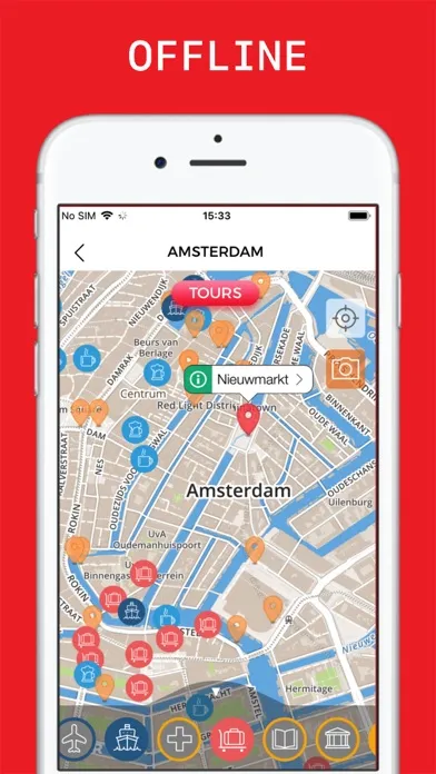 Capturas de tela do Amsterdam Travel Guide & Map .