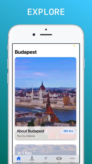 Capturas de tela do Budapest Travel Guide .