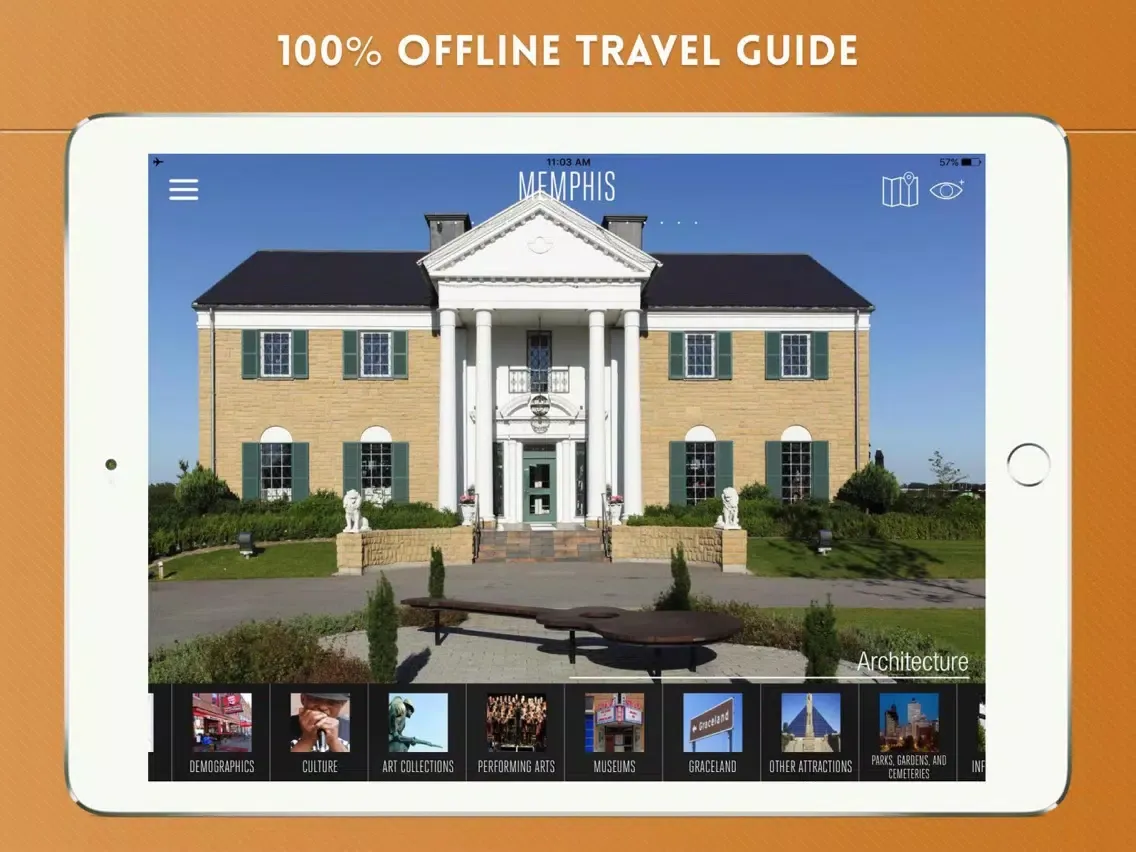 Memphis Travel Guide and Offline City Street Map iPad 应用截图