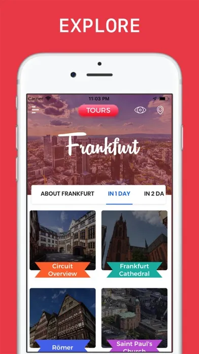 Tangkapan skrin Frankfurt Travel Guide .