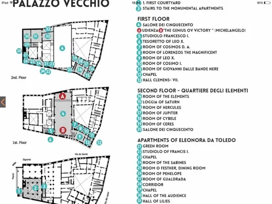 Palazzo Vecchio Visitor Guide iPad  Screenshots