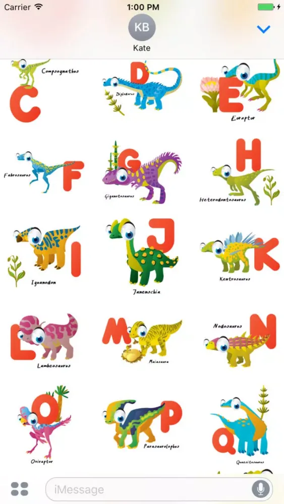 Tangkapan layar ABC Dinosaur Big Eye Collection Stickers Mania
