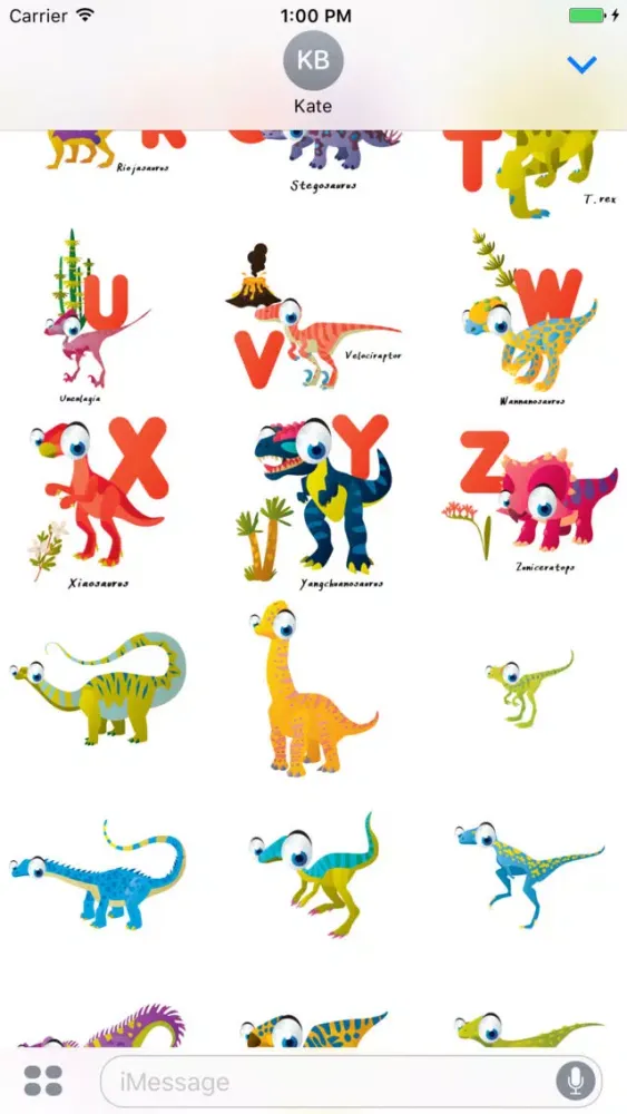 Tangkapan layar ABC Dinosaur Big Eye Collection Stickers Mania