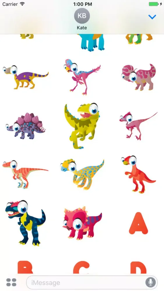 Tangkapan layar ABC Dinosaur Big Eye Collection Stickers Mania