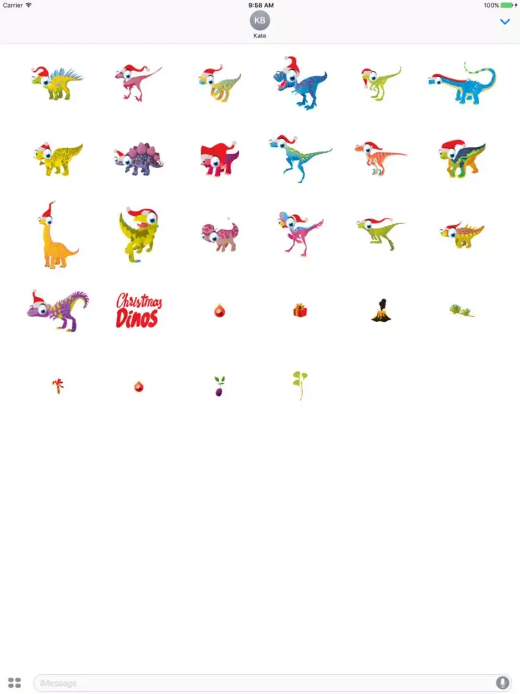 Ảnh chụp màn hình của Christmas Dinos Big Eye Collection Stickers Mania iPad 
