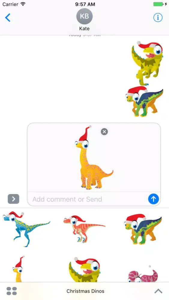 Ảnh chụp màn hình của Christmas Dinos Big Eye Collection Stickers Mania