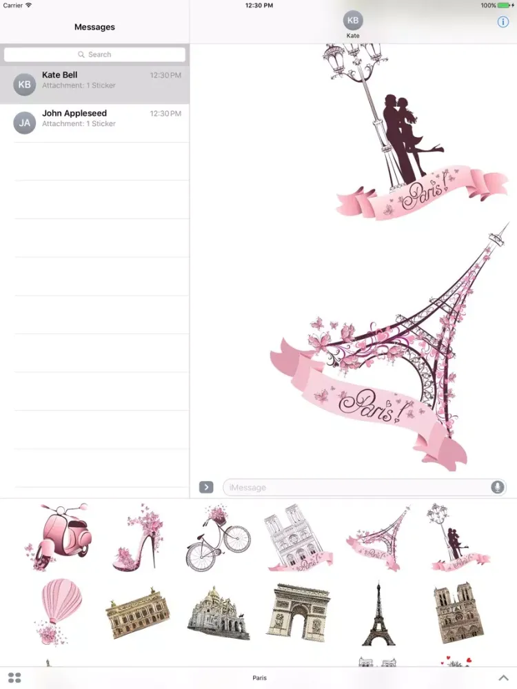 Paris Stickers & Photos Mania iPad  スクリーンショット