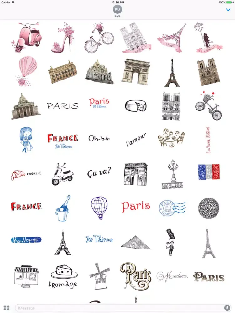 Paris Stickers & Photos Mania iPad  スクリーンショット