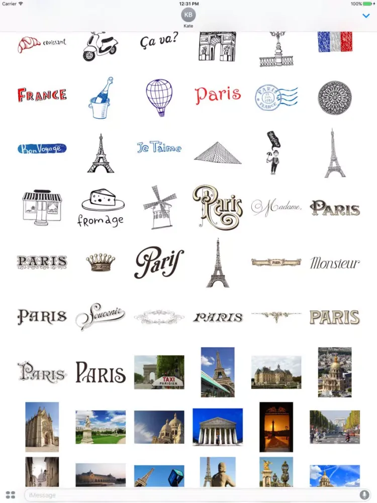 Paris Stickers & Photos Mania iPad  スクリーンショット