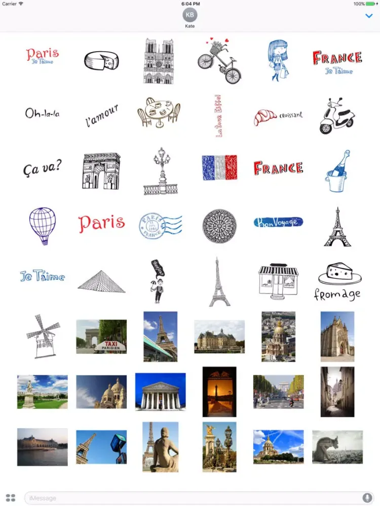 Paris Stickers & Photos Mania iPad  スクリーンショット