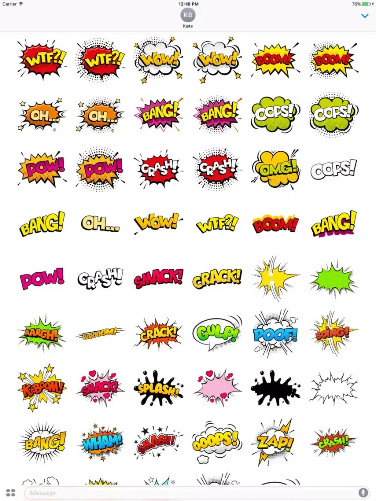 Capturas de pantalla de Comic Speech Bubbles Stickers Mania iPad 