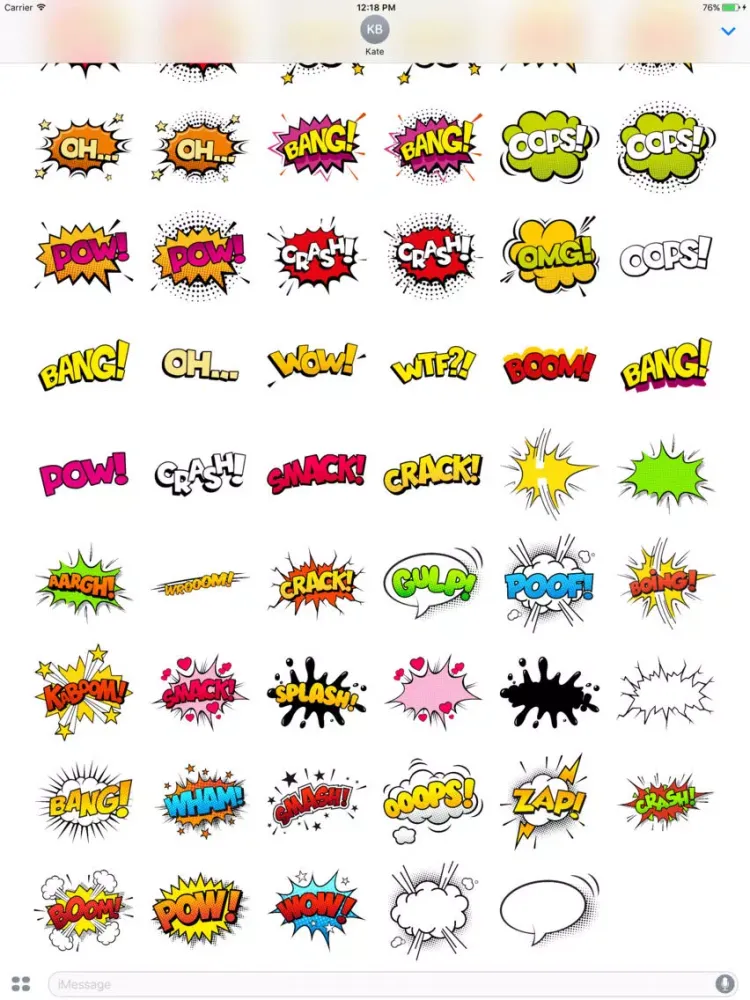 Capturas de pantalla de Comic Speech Bubbles Stickers Mania iPad 