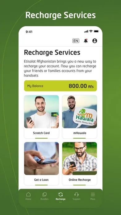 Tangkapan layar My Etisalat AFG