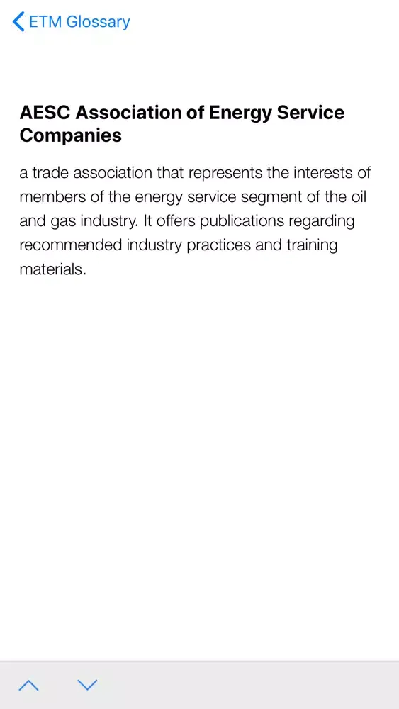 Tangkapan layar ETM Oilfield Glossary