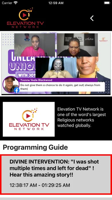 Zrzuty ekranu Elevation TV Network