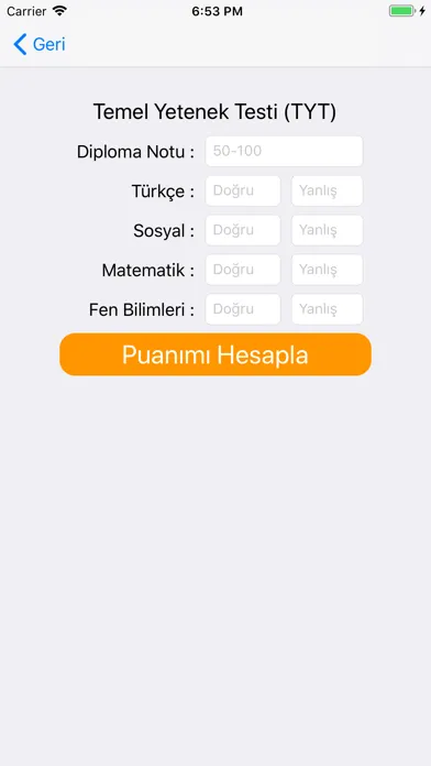 TYT Puan Hesaplama应用截图