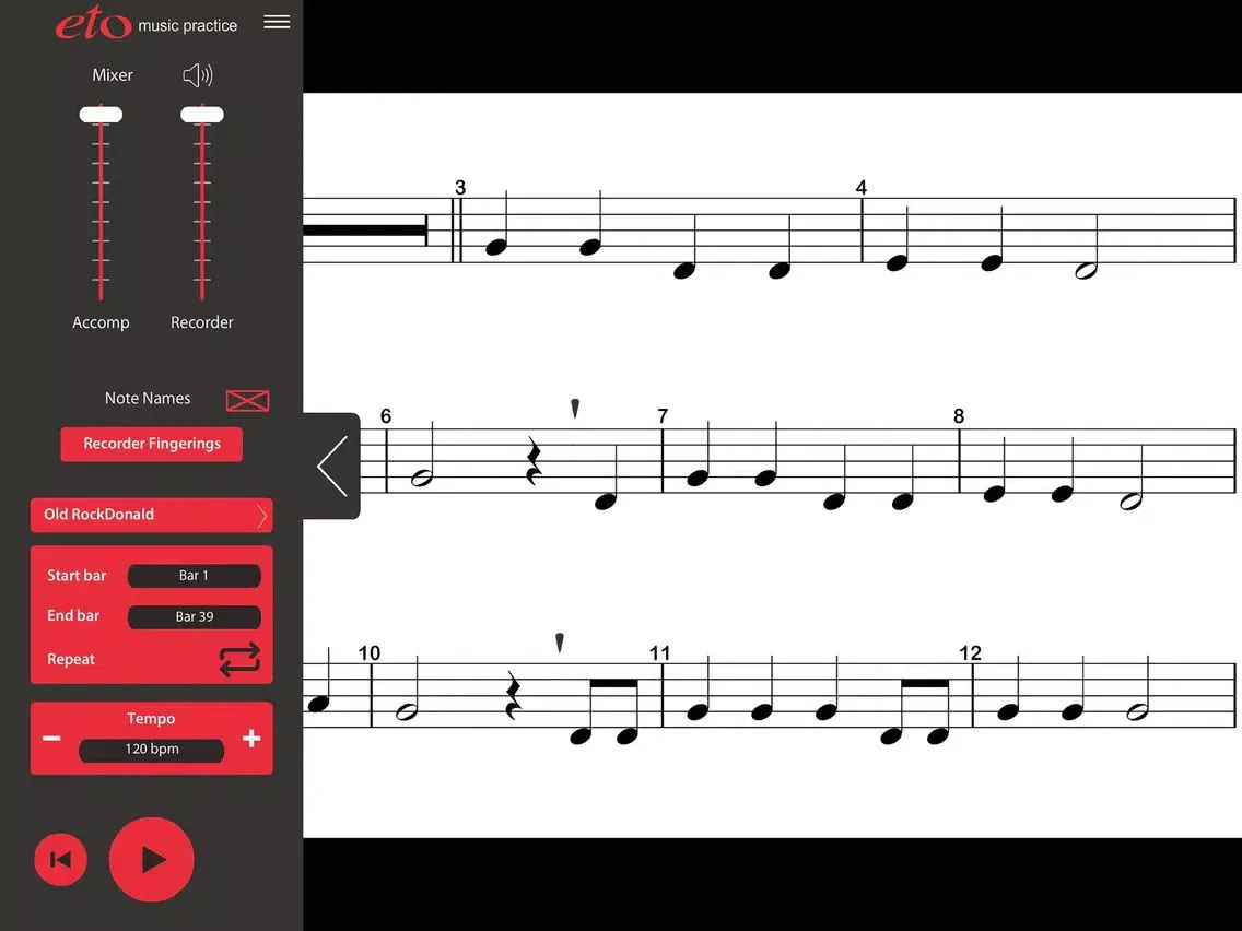 Tangkapan skrin Recorder Level 2 iPad