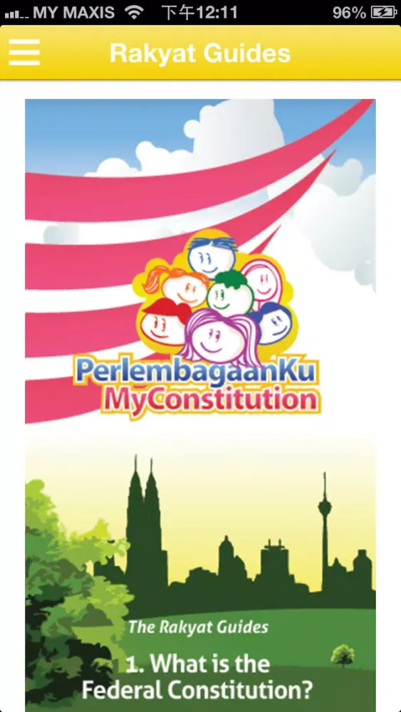 Screenshot di MyConstitution