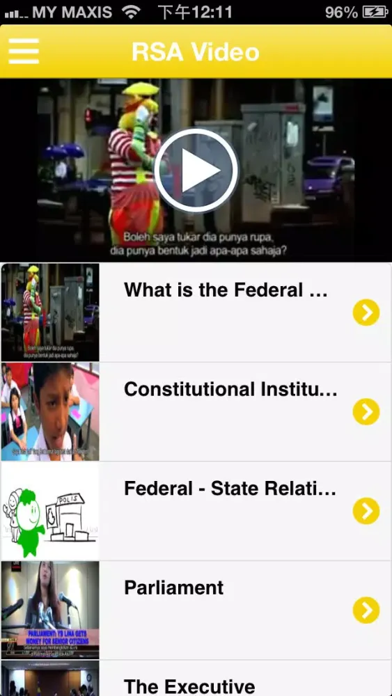 Screenshot di MyConstitution
