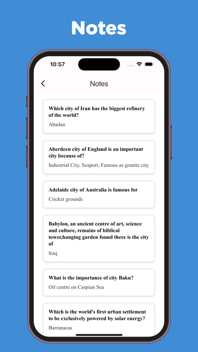 Capturas de tela do General Knowledge Notes & MCQs