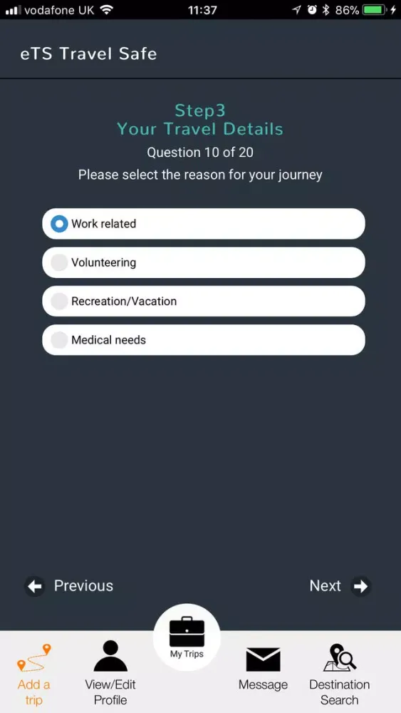 eTS Travel Safe Screenshots