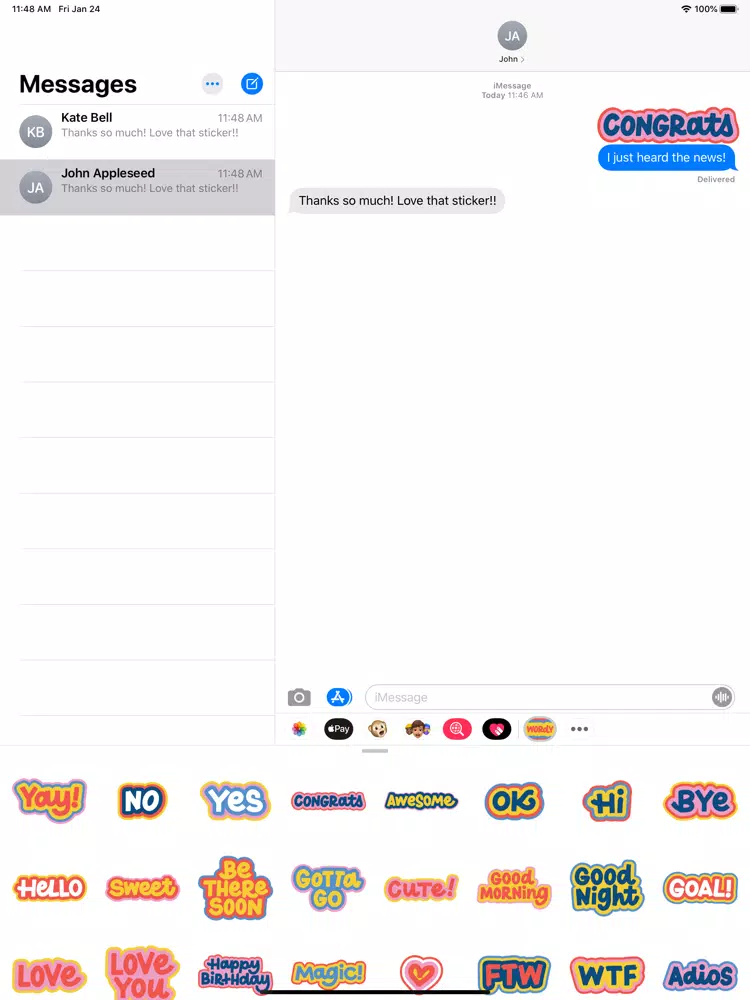 Ảnh chụp màn hình của Wordy Helpful Stickers iPad 