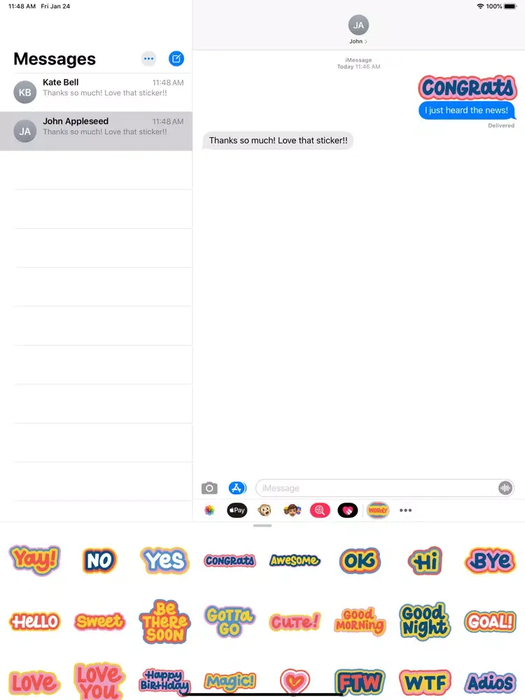 Wordy Helpful Stickers iPad 应用截图