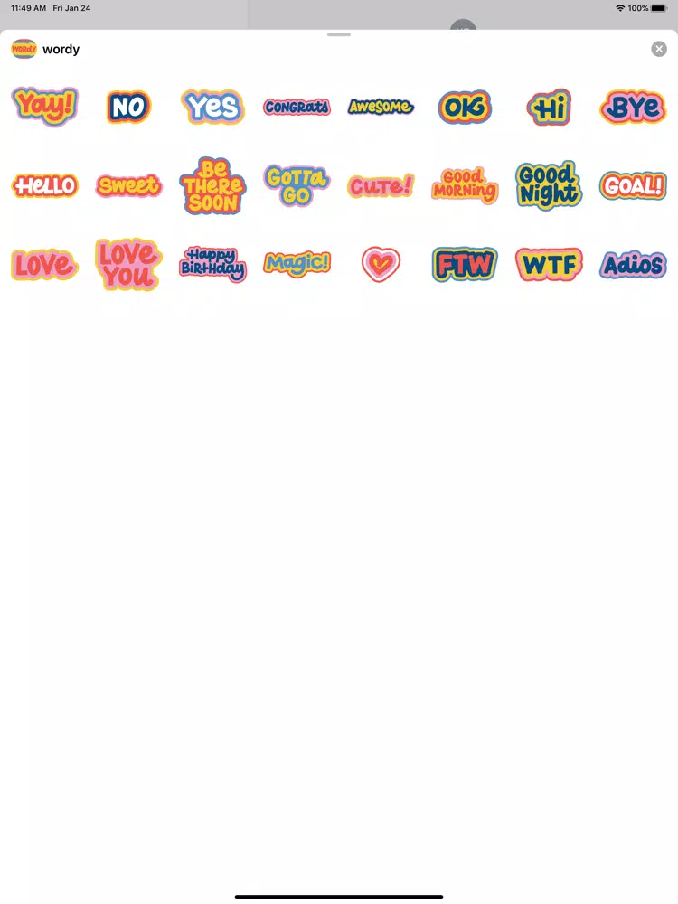 Ảnh chụp màn hình của Wordy Helpful Stickers iPad 