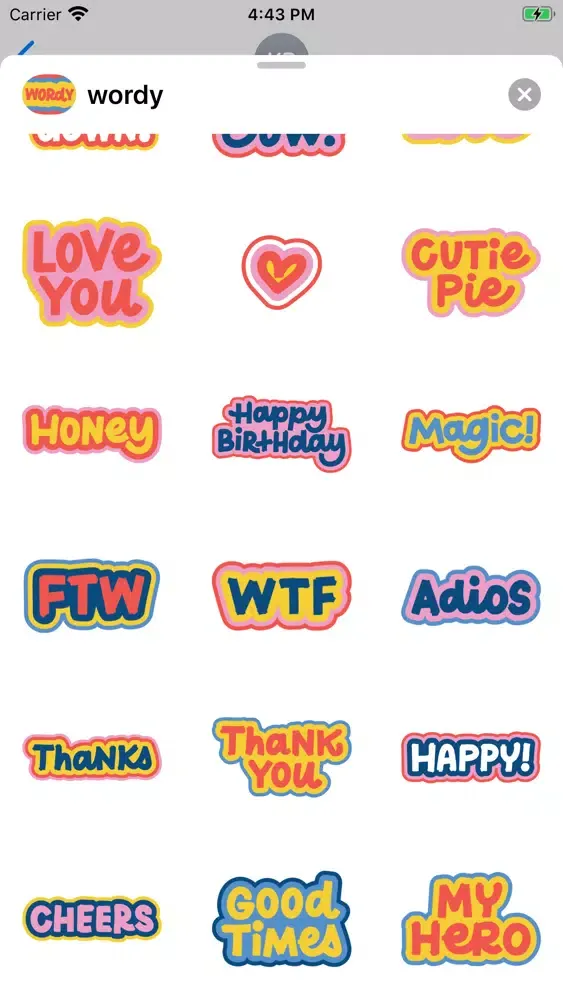 Wordy Helpful Stickers应用截图